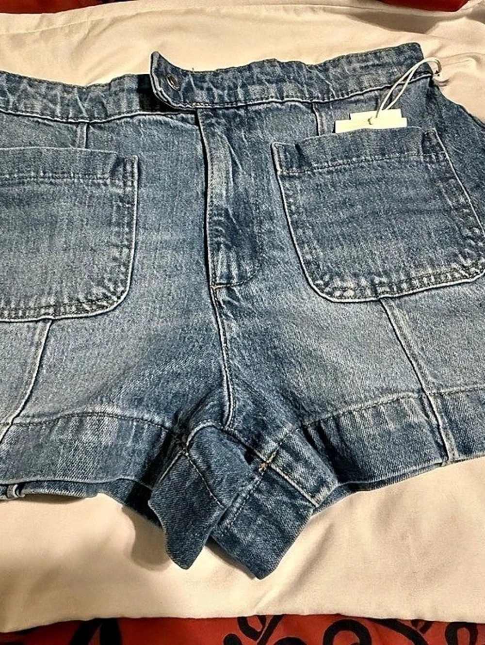 Free Assembly Patch Pocket Denim Shorts Denim Jean Shorts in Blue NWT